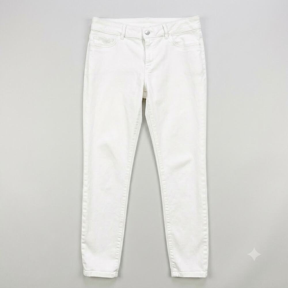 DL1961 Margaux Instasculpt Ankle Skinny Jeans White Mid Rise Denim Womens 30